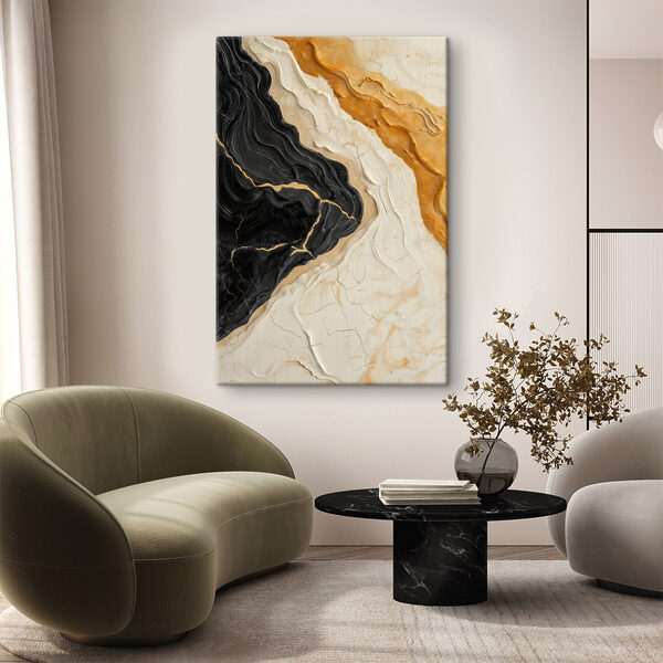 - Dynamic interplay of earthy tones