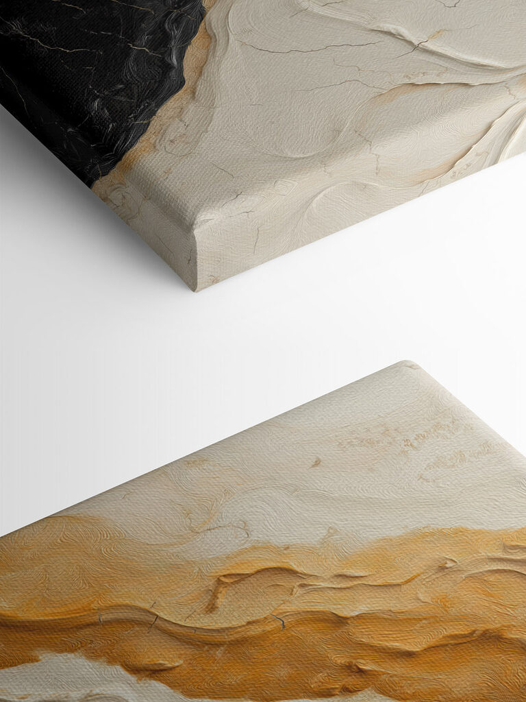 - Dynamic interplay of earthy tones