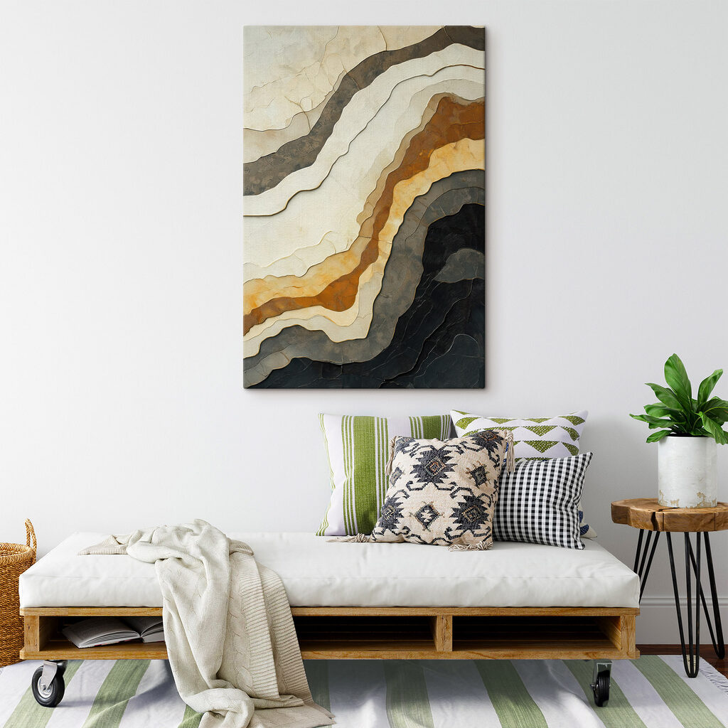 - Waves of muted natural tones