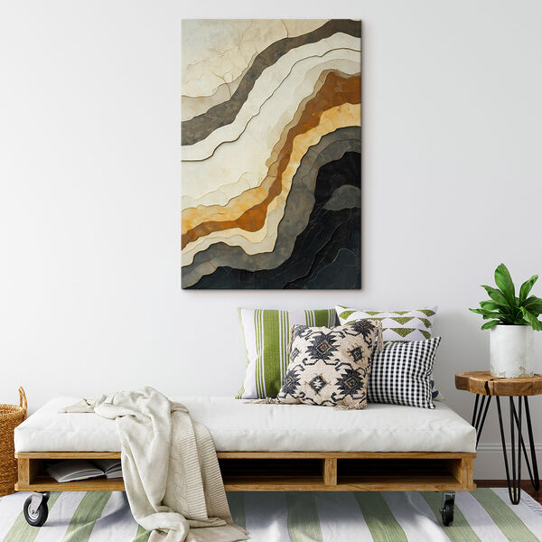 - Waves of muted natural tones