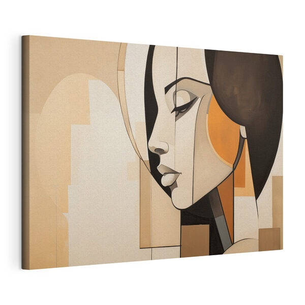 Schilderij van het gezicht van een vrouw Canvas Schilderijen Schilderij van het gezicht van een vrouw