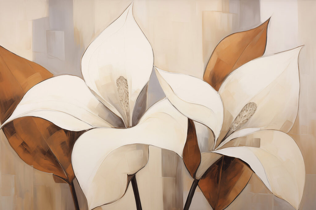Painting of white flowers Painting of white flowers