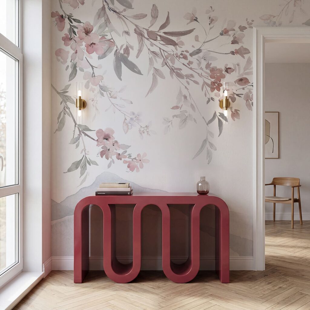 Schilderij van bloemen op een witte achtergrond Schilderij van bloemen op een witte achtergrond