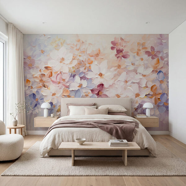 Schilderij van bloemen op een witte ondergrond