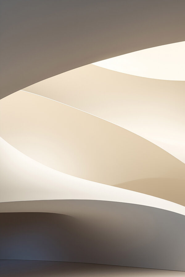 White and tan curved shapes White and tan curved shapes
