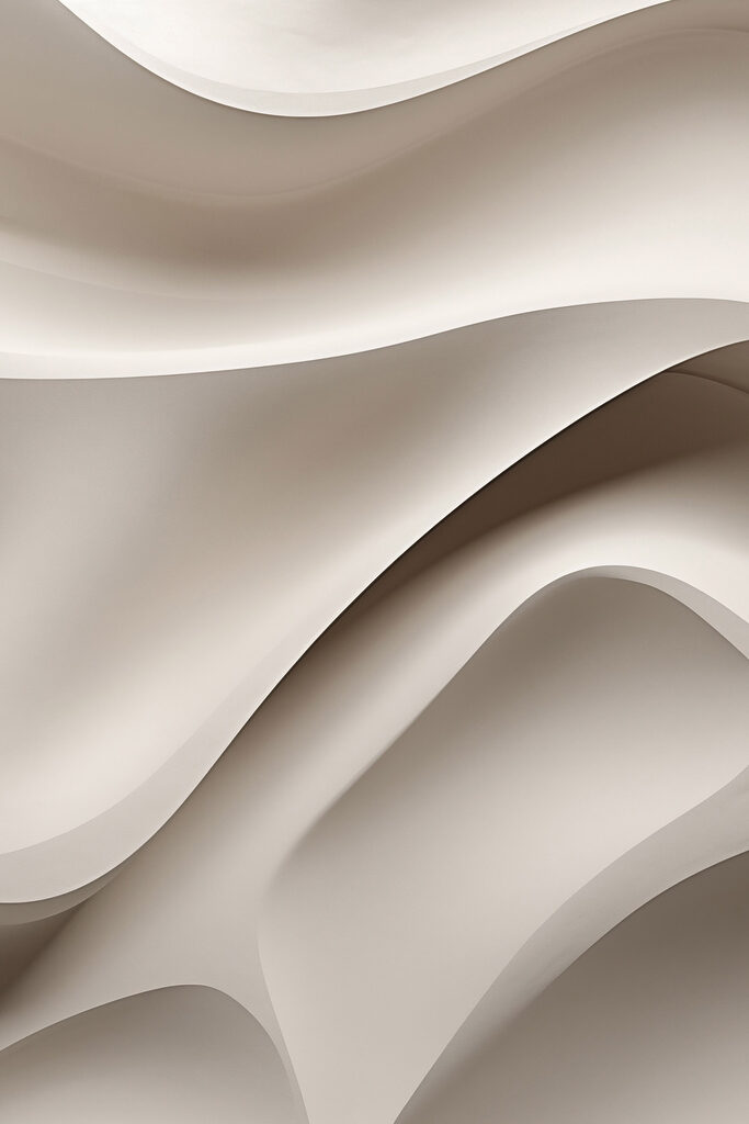 White wavy surface with a curved edge