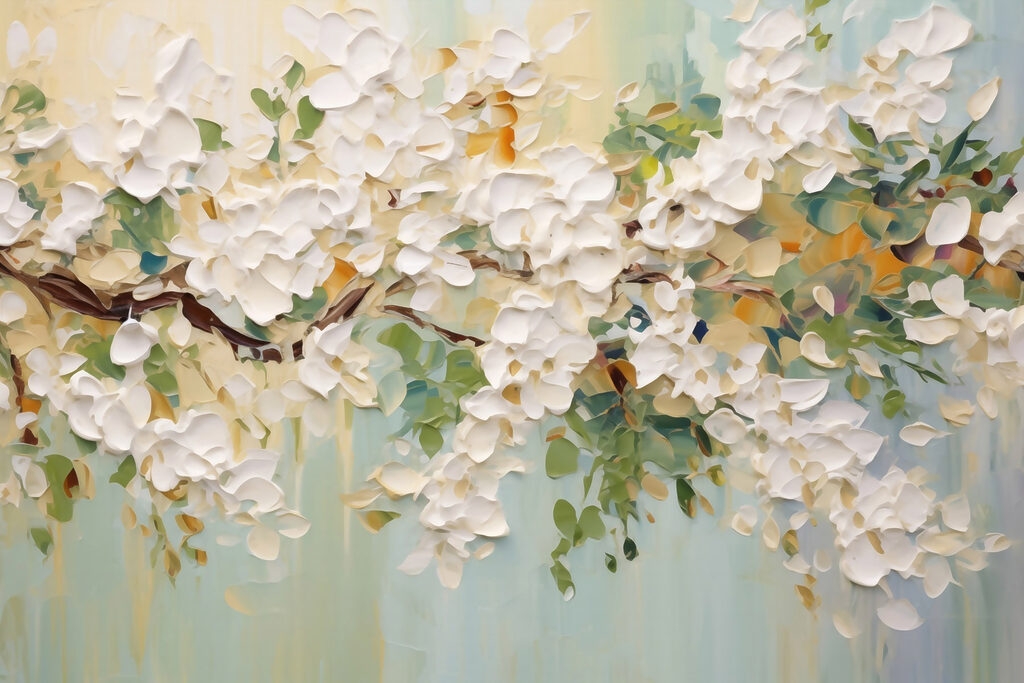 Painting of a white flower Painting of a white flower