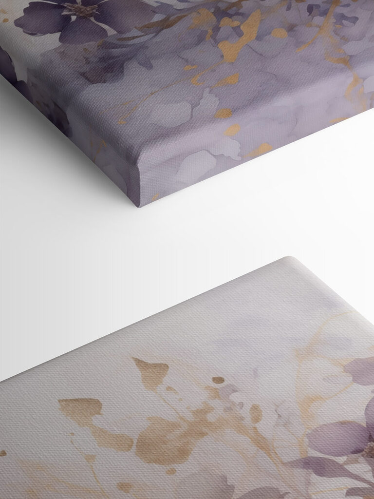 Painting of flowers on a white surface Painting of flowers on a white surface