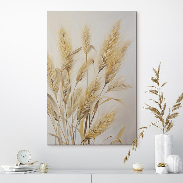 Painting of wheat on a white background