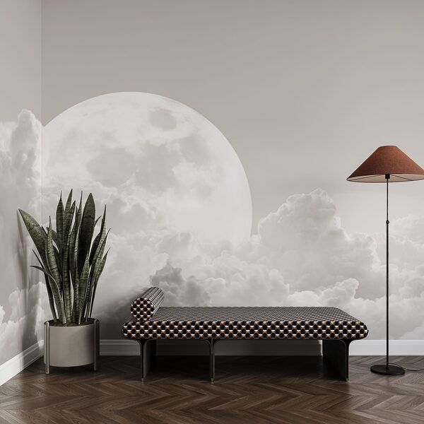 Volle maan achter de wolken Volle maan achter de wolken