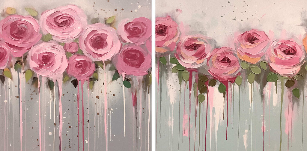 Painting of pink flowers