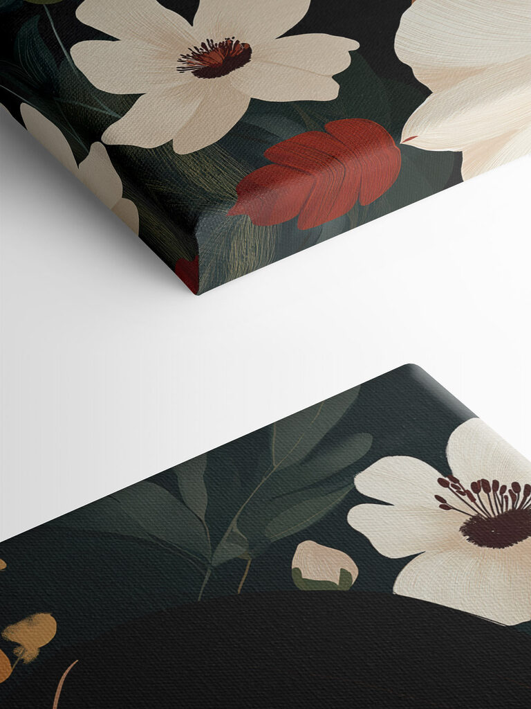 - Serene beauty among blooming flowers