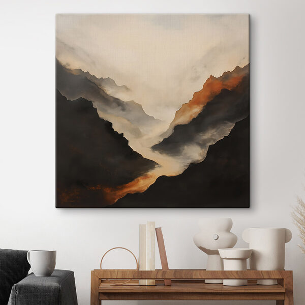 Mountain range with smoke