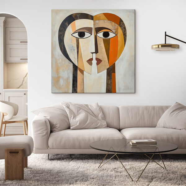 Painting of a face and heart