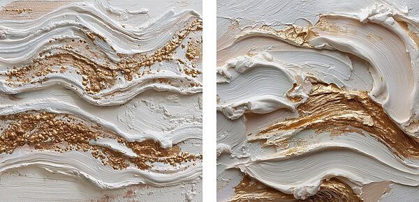 Textured waves of cream and color