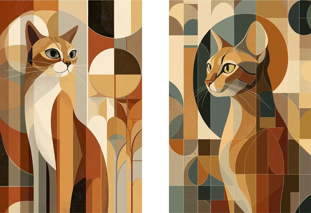 Two cats in different colors Two cats in different colors