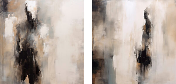 Painting of a white and brown wall Painting of a white and brown wall