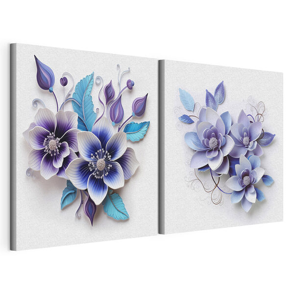 Modulaire canvasprint Bloemencollage