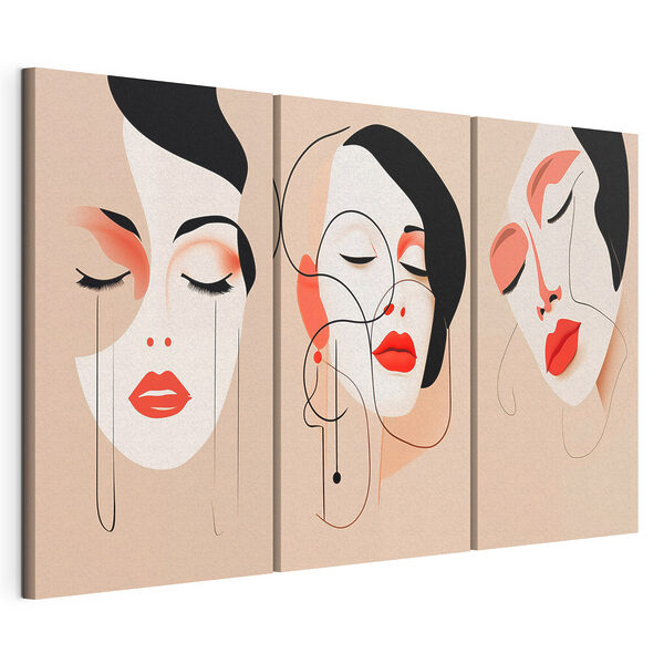 Modulaire canvasprint Collage van gezichten van vrouwen