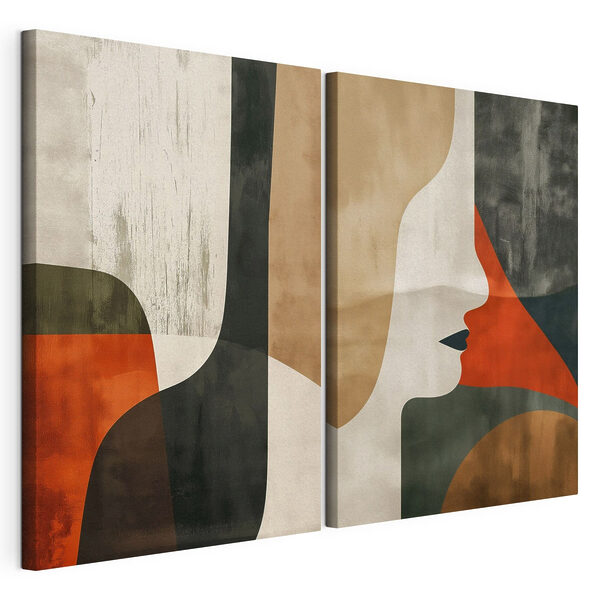 Modulaire canvasprint Een paar posters met gezichten van vrouwen