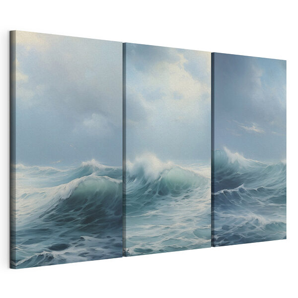 Modulaire canvasprint Een groep golven in de oceaan