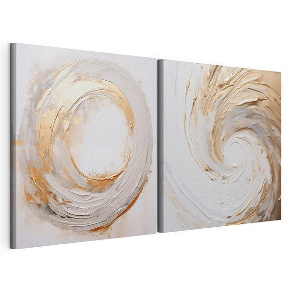 Dynamische wervelingen van romige kleuren Modulaire canvasprint Dynamische wervelingen van romige kleuren