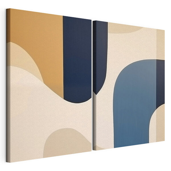 Modulaire canvasprint Abstracte vormen in rustgevende kleuren