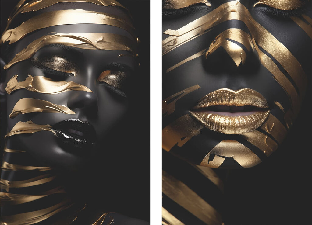- Striking contrast of colors and textures
