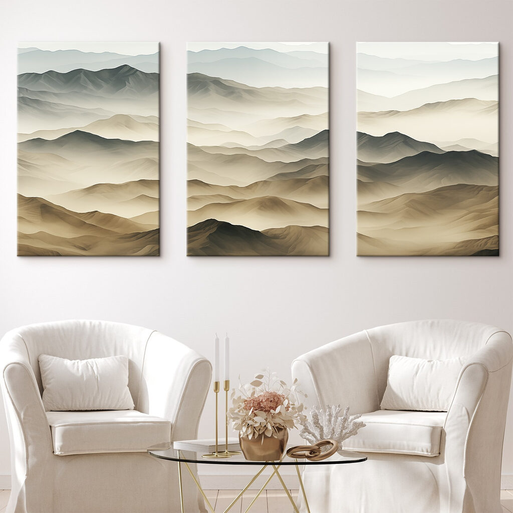 Group of mountains with fog