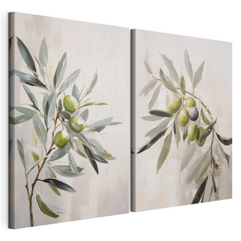Painting of olives on a branch