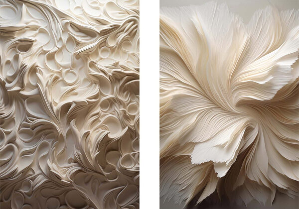 Collage of white paper
