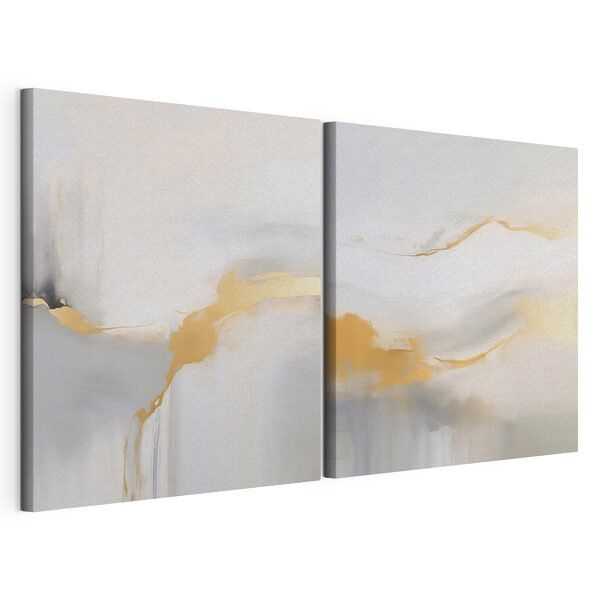 Zachte tinten met vloeiende lijnen Modulaire canvasprint Zachte tinten met vloeiende lijnen