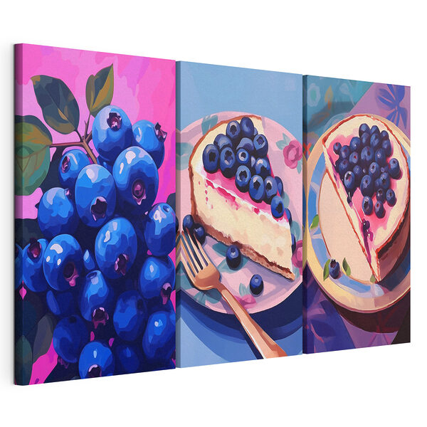 Modulaire canvasprint Collage van bosbessen