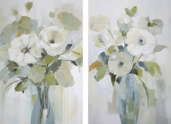 Painting of flowers in a vase Painting of flowers in a vase