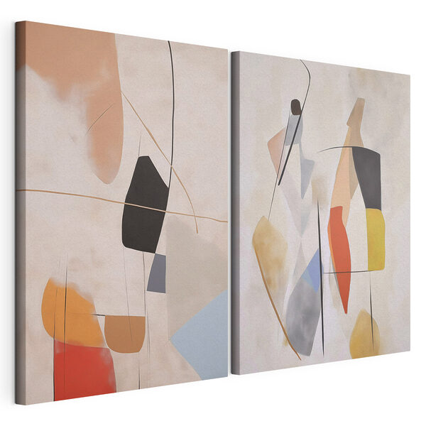 Modulaire canvasprint Collage van kunstwerken aan de muur