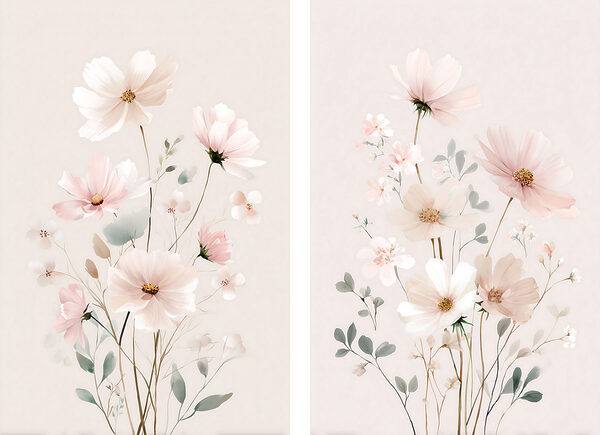 Couple of flowers on a white background Couple of flowers on a white background