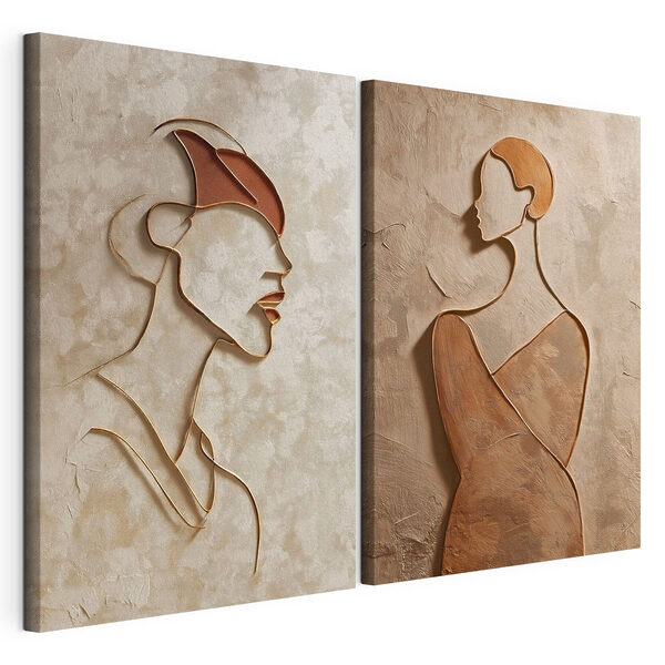 Modulaire canvasprint Collage van afbeeldingen van vrouwen