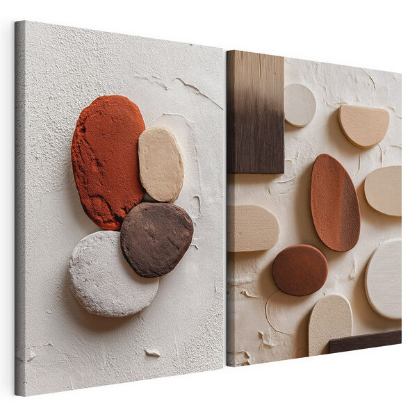 Modulaire canvasprint Organische vormen in aardse tinten