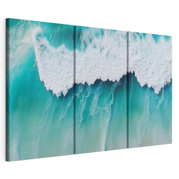 Golven die dansen op het turquoise water Modulaire canvasprint Golven die dansen op het turquoise water