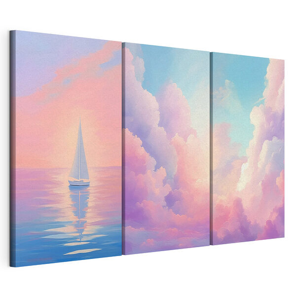 Modulaire canvasprint Zeilboot op het water