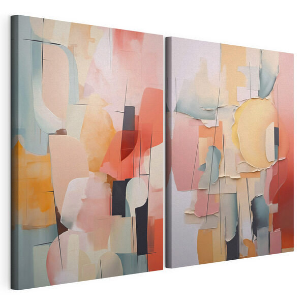 Modulaire canvasprint Collage van papier in verschillende kleuren