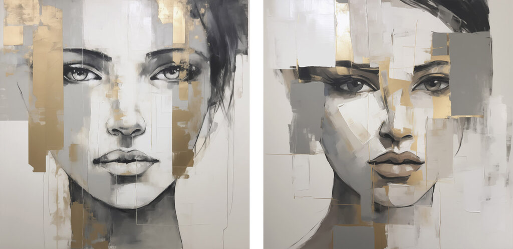Painting of a woman's face Painting of a woman's face