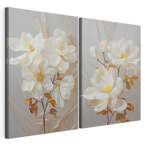 - Elegante bloesems in zachte tinten Modulaire canvasprint - Elegante bloesems in zachte tinten