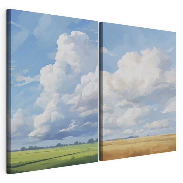 Modulaire canvasprint Vergelijking van een landschap