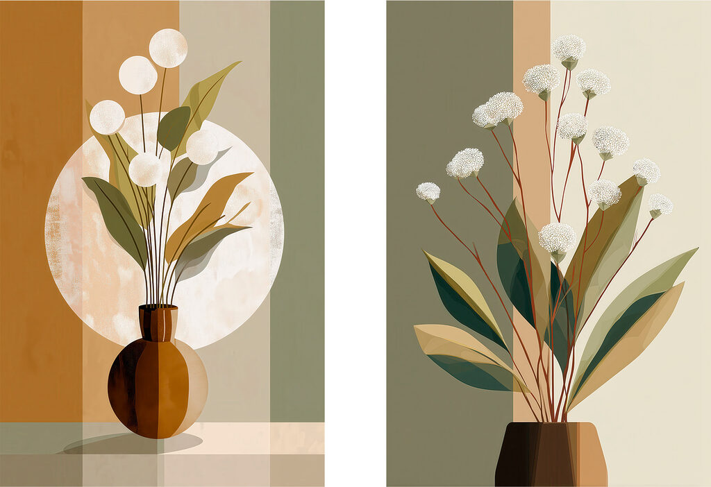 Painting of flowers in a vase Painting of flowers in a vase