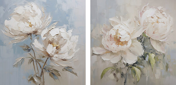 Painting of flowers on canvas Painting of flowers on canvas