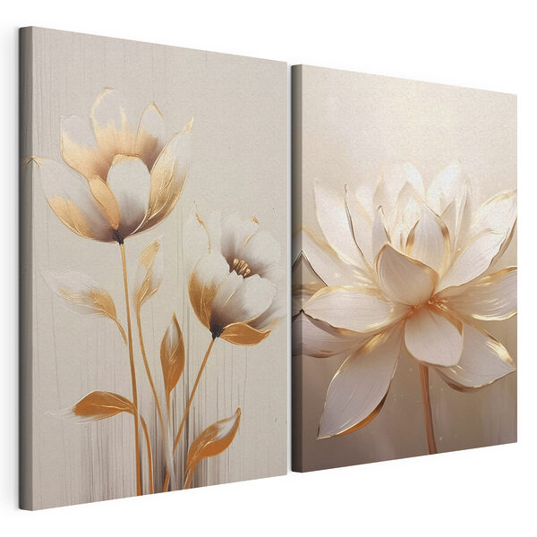 Modulaire canvasprint Bloemencollage