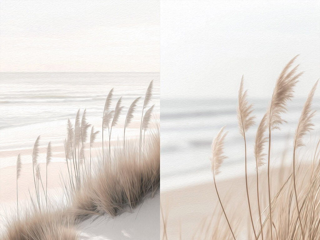 Gentle waves caress sandy shores Gentle waves caress sandy shores