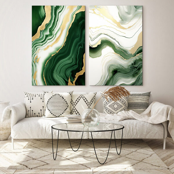 Green and white marbled surface Green and white marbled surface