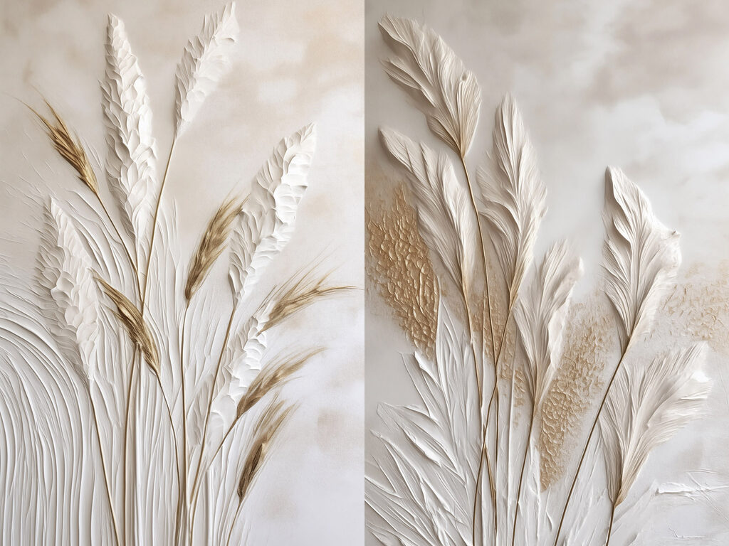 Collage of white and brown plants Collage of white and brown plants